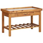 shumee Vrtna delovna miza s površino iz cinka trden akacijev les