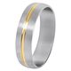 Troli Jekleni poročni prstan z zlatim pasom (Obseg 52 mm)