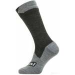 Sealskinz Waterproof All Weather Mid Length Sock Black/Grey Marl S Kolesarske nogavice