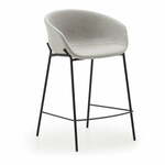 Svetlo sivi barski stoli v kompletu 2 ks (višina sedeža 65 cm) Yvette – Kave Home