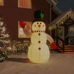 vidaXL Napihljiv snežak z LED lučkami 240 cm