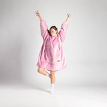 Svilanit SoftHug hoodie odeja z rokavi, za odrasle, 100 % poliester, roza