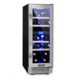 Klarstein Vinovilla Duo 17 samostojni hladilnik za vino, 17 steklenic, 2 temperaturne območje