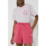 Kratke hlače Fila ženski, roza barva - roza. Kratke hlače iz kolekcije Fila. Model izdelan iz pletenine.