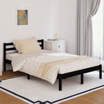 shumee 810429 Bed Frame Solid Wood Pine 120x200 cm Black