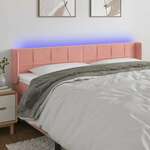 Greatstore LED posteljno vzglavje roza 183x16x78/88 cm žamet