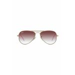 Otroška sončna očala Ray-Ban Junior Aviator roza barva, 0RJ9506S - roza. Otroška sončna očala iz kolekcije Ray-Ban. Model s toniranimi stekli in okvirji iz kovine. Ima filter UV 400.