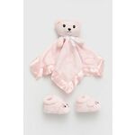 Čevlji za dojenčka UGG Bixbee And Lovey Bear Stuffie roza barva - roza. Čevlji za dojenčka iz kolekcije UGG. Model izdelan iz tekstilnega materiala. Modelu je priložena plišasta igračka.