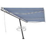 Vidaxl Prostostoječa ročno zložljiva tenda 600x300 cm modra/bela