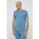 Pižama majica Ted Baker modra barva - modra. Pižama majica iz kolekcije Ted Baker. Model izdelan iz enobarvne pletenine.