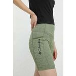 Športne kratke hlače Columbia Move ženske, zelena barva - zelena. Športne kratke hlače iz kolekcije Columbia. Model izdelan iz materiala, ki absorbira vlago.
