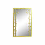 slomart stensko ogledalo dkd home decor ogledalo zlat kovina rastlinski list (60 x 2 x 90 cm)