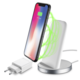 CellularLine brezžična polnilna postaja Wireless Fast Charger Stand Kit za iPhone, bela