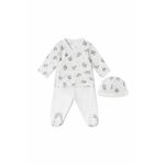 Otroški bombažni komplet Tous bela barva - bela. Komplet za dojenčke iz kolekcije Tous. Model izdelan iz vzorčaste pletenine.