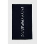 Bombažna brisača Emporio Armani Underwear mornarsko modra barva - mornarsko modra. Velika brisača iz kolekcije Emporio Armani Underwear. Model izdelan iz vzorčastega materiala.