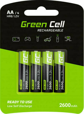 Slomart baterije za polnjenje zelenih celic 4x aa r6 2600mah