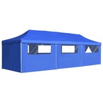 vidaXL Zložljiv pop-up šotor za zabave z 8 stranicami 3x9 m moder
