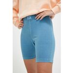 Kratke hlače Reebok Classic ženski - modra. Kratke hlače iz kolekcije Reebok Classic, izdelane iz prožnega materiala, ki zagotavlja udobje in svobodo gibanja. Model iz izjemno udobne tkanine z visoko vsebnostjo bombaža.