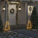vidaXL Božična svetlobna dekoracija s konicami drevo 80 LED 60 cm