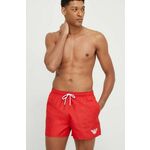 Kopalne kratke hlače Emporio Armani Underwear rdeča barva - rdeča. Kopalne kratke hlače iz kolekcije Emporio Armani Underwear, izdelane iz gladke tkanine. Lahek, izjemno trpežen material.