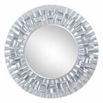 slomart stensko ogledalo 118 x 10,2 x 118 cm kristal srebro poliuretan