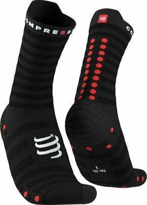 Visoke nogavice Unisex Compressport Pro Racing Socks V4.0 Ultralight Run High XU00050B Black/Red