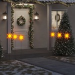 Vidaxl Božične svetilke s konicami 3 kosi LED zložljive rumene 35 cm