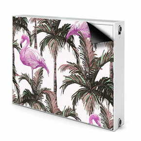 Tulup.si Pokrov za radiator PVC Flamingi v palmah 110x60 cm