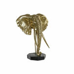 NEW Okrasna Figura DKD Home Decor Slon Črna Zlat Kovina Resin (60 x 36 x 73 cm)