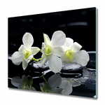tulup.si Steklena podloga za rezanje Bela orhideja cvet 2x30x52 cm
