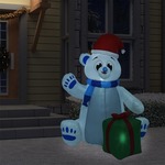 Božični napihljiv polarni medved LED notranji/zunanji 1,8 m