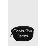 Otroška opasna torbica Calvin Klein Jeans črna barva - črna. Otroški Srednje velika pasna torbica iz kolekcije Calvin Klein Jeans. Model na zapenjanje, izdelan iz tekstilnega materiala.