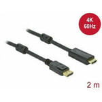 Delock Aktív DisplayPort 1.2, HDMI kabel 4K 60 Hz 2 m
