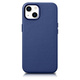 iCARER case leather cover za iphone 14 etui iz naravnega usnja moder (wmi14220705-bu) (kompatibilen z magsafe)