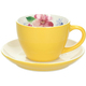 TOGNANA skodelica za belo kavo s podstavkom Milk and Breakfast Time 320ml, rumena, porcelan