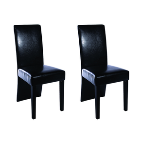VidaXL Jedilni stoli 2 kosa umetno usnje črne barve