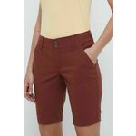 Pohodne kratke hlače Columbia Saturday Trail ženske, bordo barva - bordo. Outdooor hlače iz kolekcije Columbia. Model izdelan iz materiala, ki odvaja vlago in ščiti pred soncem.