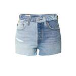 Jeans kratke hlače Levi's 501 ženske - modra. Kratke hlače iz kolekcije Levi's. Model izdelan iz jeansa.