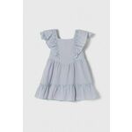 Otroška bombažna obleka Jamiks - modra. Otroški obleka iz kolekcije Jamiks. Model izdelan iz enobarvne tkanine. Model iz izjemno udobne bombažne tkanine.