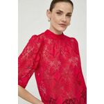 Majica Morgan ženska, rdeča barva - rdeča. Bluza iz kolekcije Morgan izdelana iz čipkastega materiala. Poliamid povečuje vzdržljivost izdelka.
