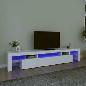 VidaXL TV omarica z LED lučkami bela 215x36