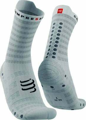 Compressport Pro Racing Socks v4.0 Ultralight Run High White/Alloy T3 Tekaške nogavice