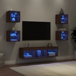 Vidaxl Komplet TV omaric LED 7-delni rjavi hrast inženirski les