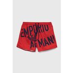 Kopalne kratke hlače Emporio Armani Underwear rdeča barva - rdeča. Kopalne kratke hlače iz kolekcije Emporio Armani Underwear. Model izdelan iz udobnega materiala. Izjemno zračen, udoben material.
