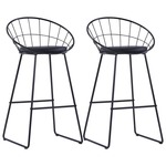 vidaXL Barski stoli s sedeži iz umetnega usnja 2 kosa črno jeklo