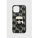 Karl Lagerfeld iphone 13 pro max 6,7" trdi ovitek črna/črna monogram iconic patch