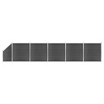 vidaXL Komplet ograjnih panelov WPC 965x(105-186) cm črn