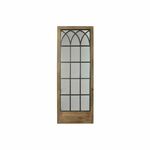 slomart stensko ogledalo dkd home decor črna kovina rjava breza okno (60 x 3 x 160 cm)
