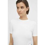 Kratka majica Calvin Klein ženska, bela barva, K20K206553 - bela. Kratka majica iz kolekcije Calvin Klein, izdelana iz enobarvne pletenine. Material z optimalno elastičnostjo zagotavlja popolno svobodo gibanja.