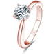 Beneto Srebrni prstan iz roza pozlačenega s kristali AGG201 (Obseg 58 mm) srebro 925/1000